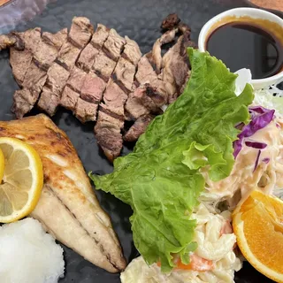 14. Broiled Fish and Beef Teriyaki Lunch Combination