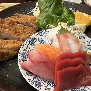 8. Sashimi and Pork Cutlet Dinner Combination
