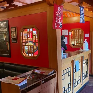 the inside of a restaurant