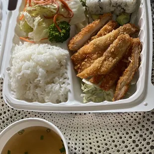 Lunch bento - Chicken Katsu, California Roll.