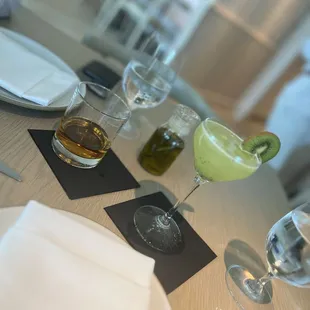 Our drinks..kiwi martini