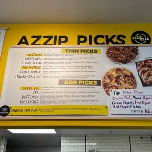 pizza, menu