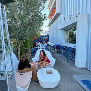 The patio at the entrance.