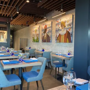 Dining area quaint, clean and bright.