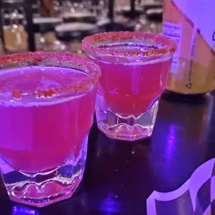 two pink cocktails