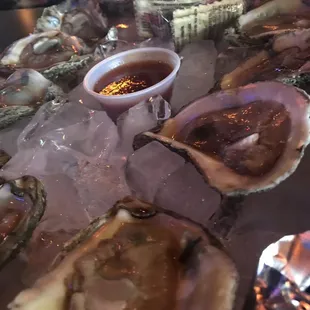 Oysters on a half shell