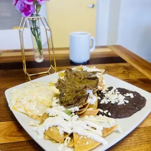 Chilaquiles Verdes with Cecina