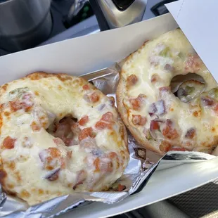 Veggie Melt on plain bagel