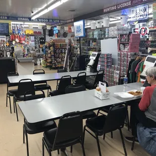 A view inside the store in the dining area