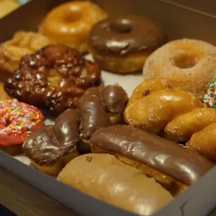 a box of assorted donuts