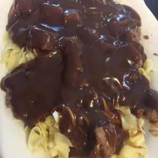Savory and tender beef tips.