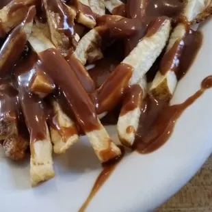 Homecut fries and brown gravy - childhood favorite revisited - total success.