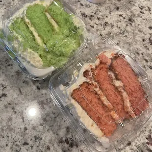 Key lime cake and strawberry cake