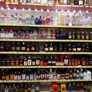 shelves of liquor