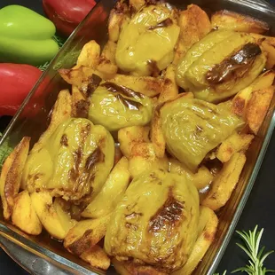 Stuffed peppers with roasted peppers