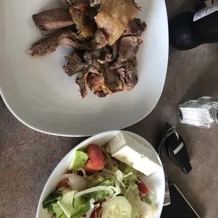 Lamb plate with Salad and feta cheese