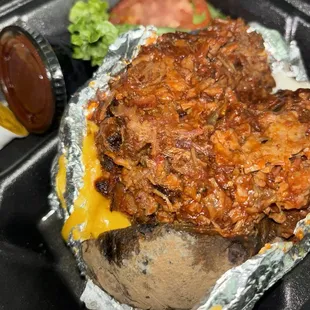 Monster brisket baked potato