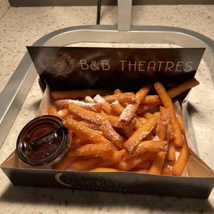 Funnel Fries with chocolate sauce