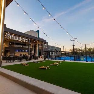 View of lawn games area from Cabanas
