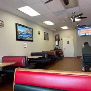 Indoor seating, COVID friendly (some tables, you cannot sit)