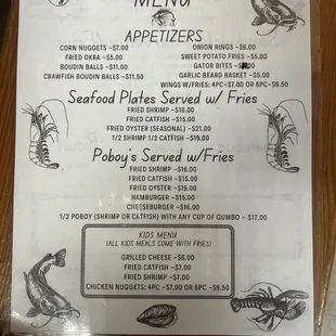 New updated menu 2025