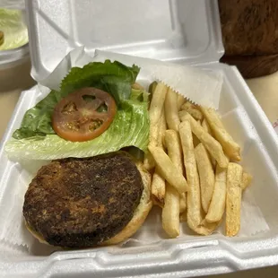 shrimp burger.. Very interesting