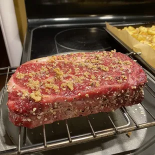 a meatloaf on a rack