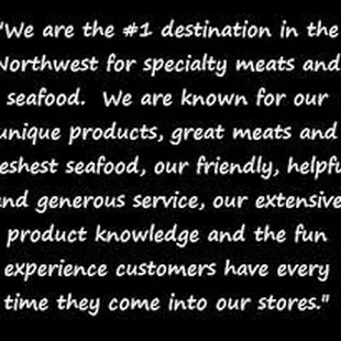 B &amp; E Meats and Seafood Mission Stattement