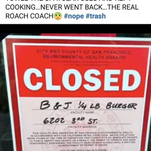 Closed due to rat  and roach  infestation!!!