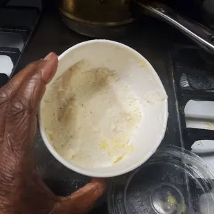 The grits!! Throw half away they were gross