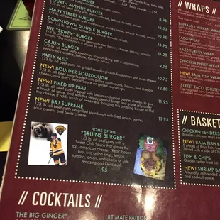 Regular menu