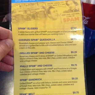A SPAM Menu.