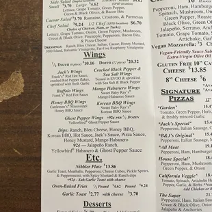 menu