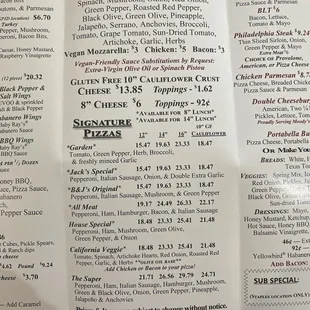 menu