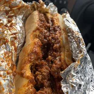 Spanish dog with cheese that they didn't add