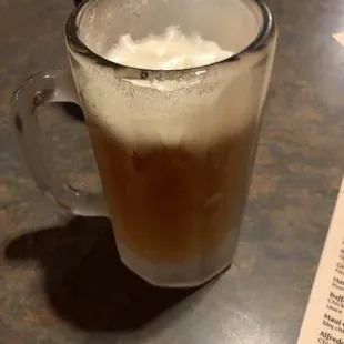 Beers served in a frosted mug- great touch! They were so cold that my beer started turning into a slushy.