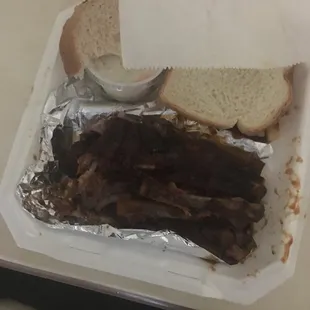 ribs and bread