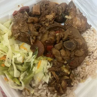 Brown Stew Chicken Dinner