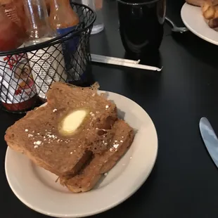 a plate of bread and butter