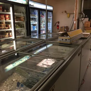 a refrigerated counter