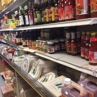 a variety of condiments