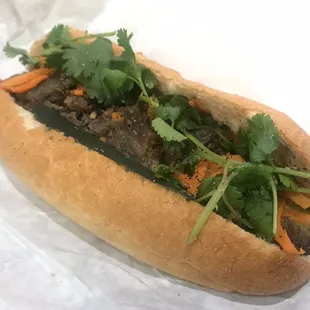 Grilled Lemongrass Beef banh mi