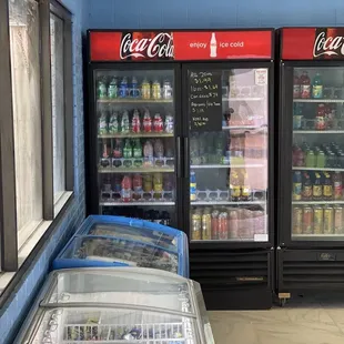 two refrigerated refrigerators