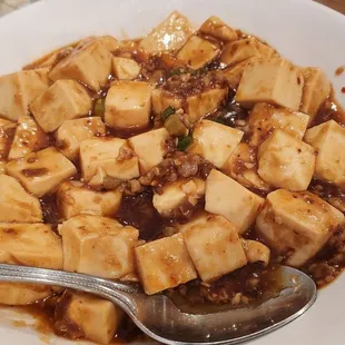 Mapo tofu is not too spicy the way I like it
