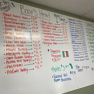 menu
