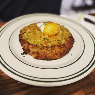 Hash browns and crawfish