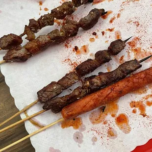 Beef, lamb, and sausage