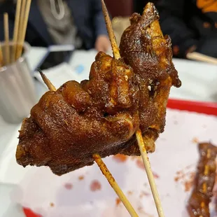 skewered meat on a stick