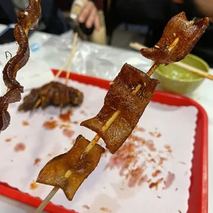 bacon skewers on a stick