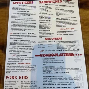 Menu front